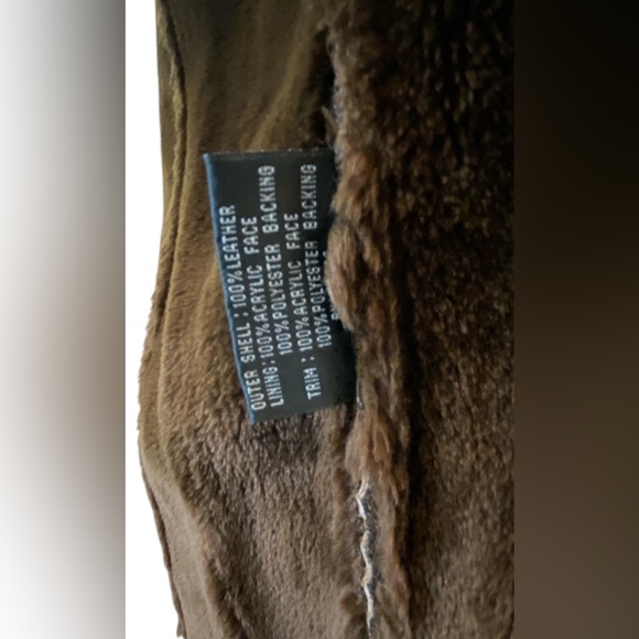 Wilsons Leather Pelle Studio Brown Suede Leather Faux Fur Coat Women’s Size XL - Picture 15 of 16